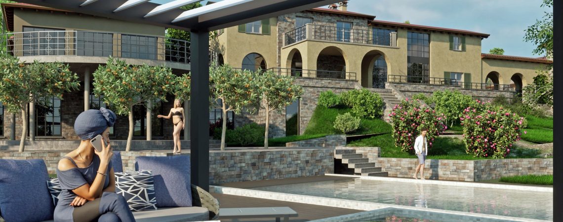 vista da pergola piscina